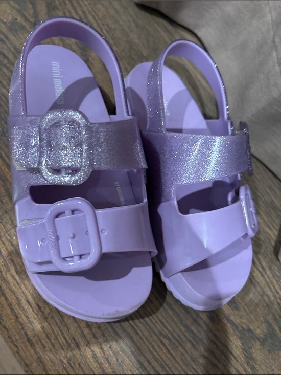 Mini Melissa Other - Mini Melissa Girls' Glitter Lavender Buckle Sandals